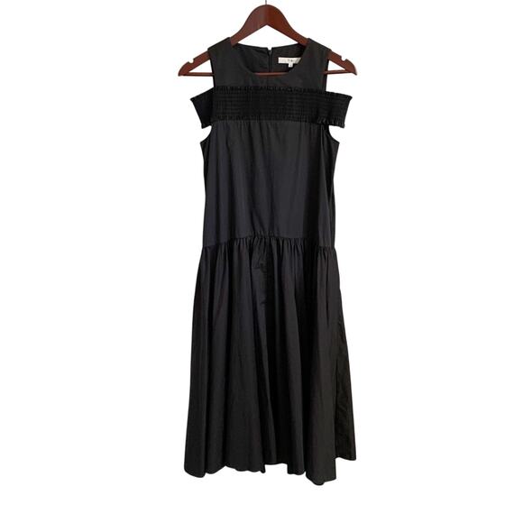 Tibi Eco Poplin Smocked Midi Dress Excellent Condition 0 - Picture 2 of 5